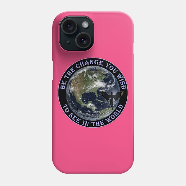 Be The Change You Wish To See In The World - Angel Flying Spreading Peace Phone Case by CDC Gold Designs