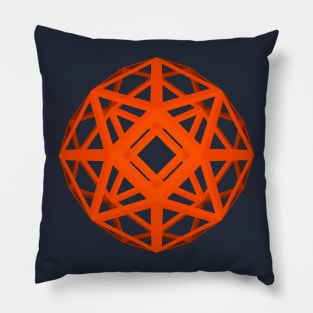 GMTRX orange red f54 skeletal polyhedron Pillow