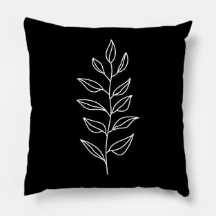 Plant Leaves With it's Trunk (White) Pillow