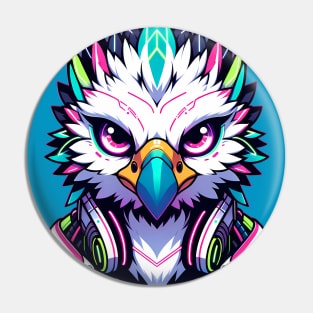 Cyberpunk Neon Avian Anthro Griffin Pin