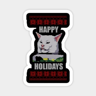 Yelling At Cat Meme - Happy Holidays Magnet