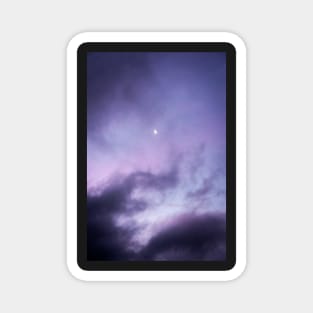 Purple Dreamy Sunset with Illuminated moon over New Zealand Magnet