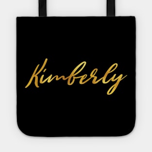 Kimberly Name Hand Lettering in Faux Gold Letters Tote