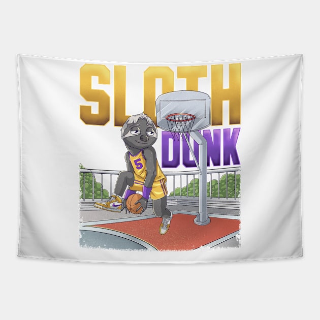 Sloth Dunk Tapestry by ragil_studio