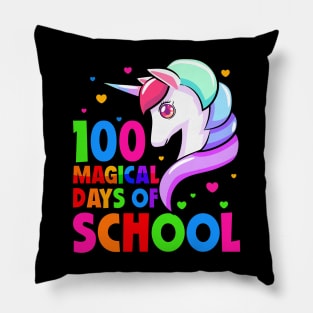 100 Magical Days of School Unicorn Teacher Students Girls Pillow