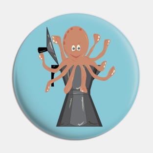 Octopus, king of coffee Pin