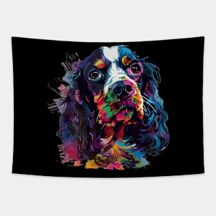 Cocker Spaniel Colorfull Pop Art Design For Dog Onwer Tapestry