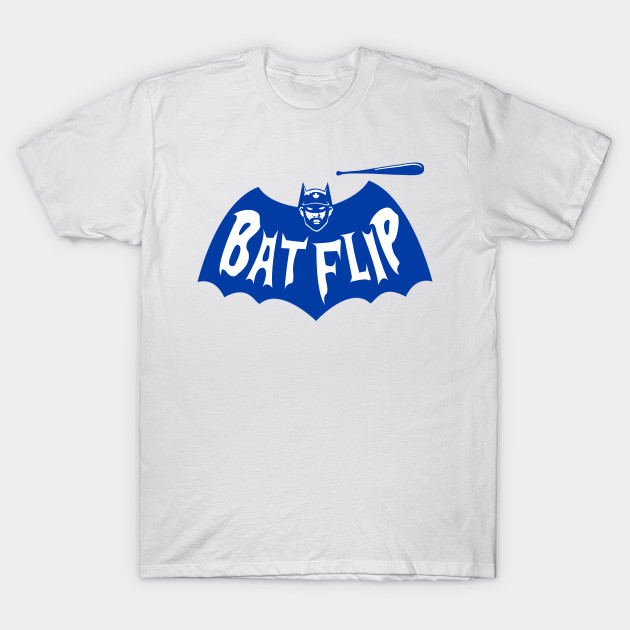 The Bautista Bat Flip, Adult T-Shirt / 3XL - T-Shirt - Blue - Sports Fan Gear | breakingt