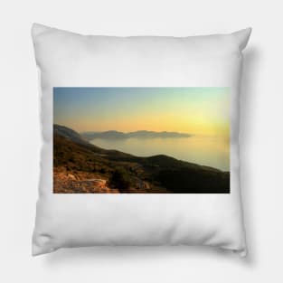 Mountain Top View - Myrtos Bay Pillow