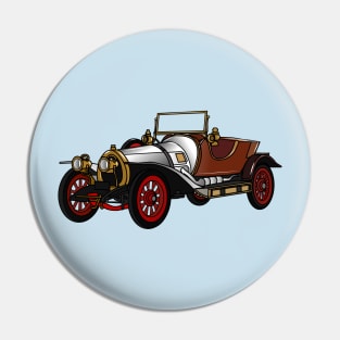 Classic car 1920 cartoon illustration Pin