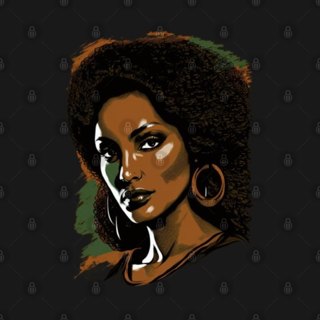 Blaxploitation Queen Pam Grier,  African American Retro Vintage 70s Style by SamCreations