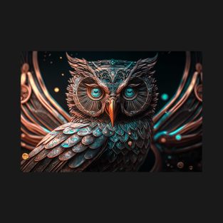 Striking Owl Illustration - Digital Artwork, Fine Art Print, Home Decor T-Shirt