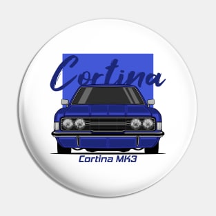 Front Blue Cortina MK3 Classic Pin