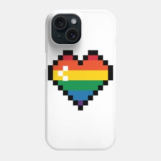 LGBTQ+ Pride Month Rainbow Pixel Heart Phone Case