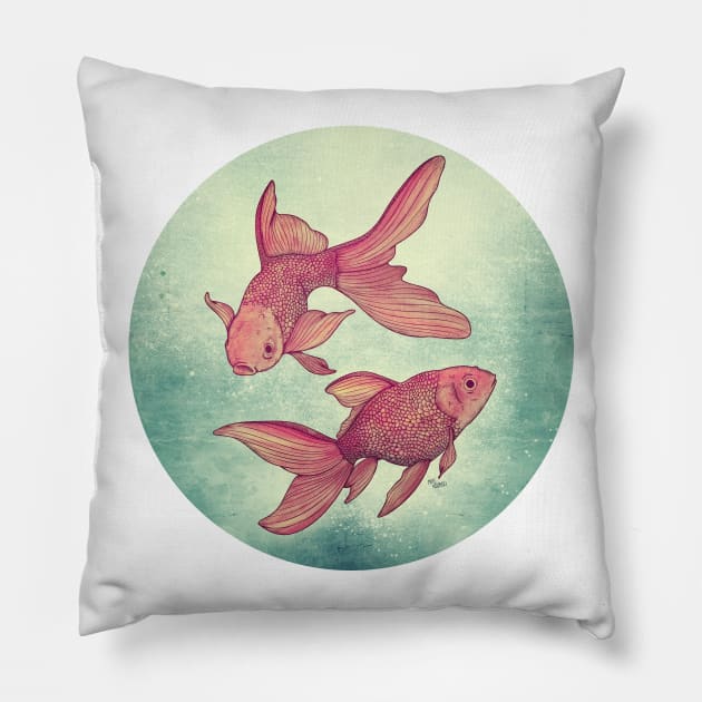 Goldfishes Pillow by mikekoubou