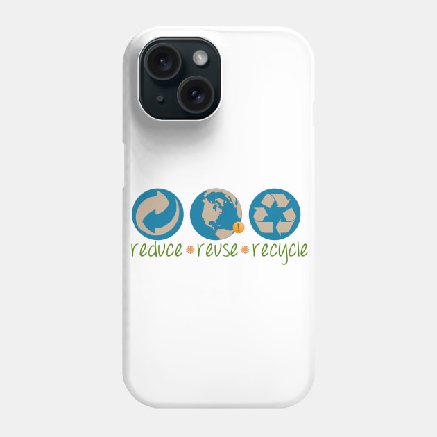 Reduce, Reuse, Recycle Phone Case by LangleyDesigns