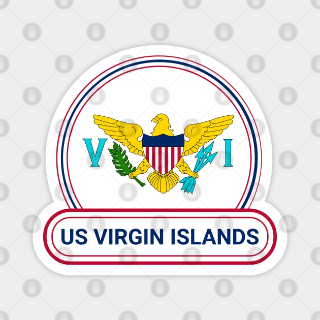 US Virgin Islands Country Badge - US Virgin Islands Flag Magnet by Yesteeyear