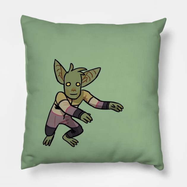 non-binary goblin Pillow by Netoey