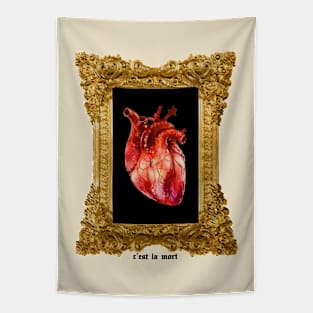 C'est La Mort Framed Heart Tapestry