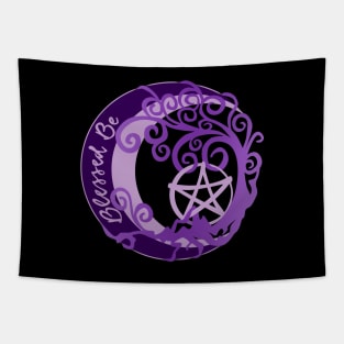 Womens Wiccan Pagan Witch Tree of Life, Blessed Be, pentacle Tapestry