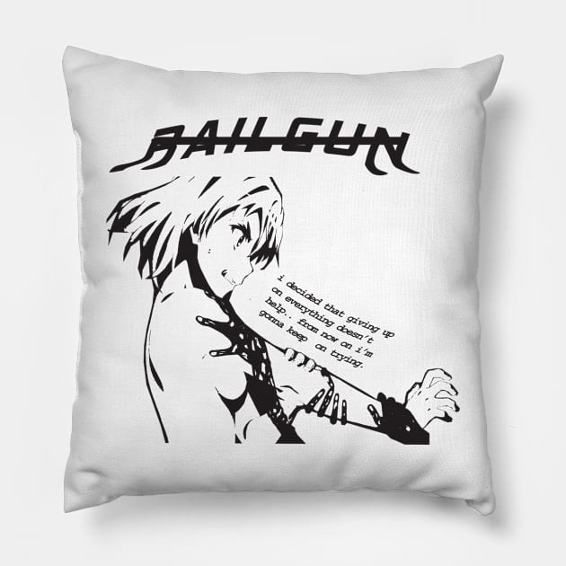 A Certain Scientific Railgun T '' KEEP ON TRYING'' V2 Pillow by riventis66