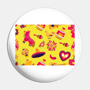 Cinco De Ma-Yo Birthday: Cute Colorful Mexican Party Pattern Design Art Pin