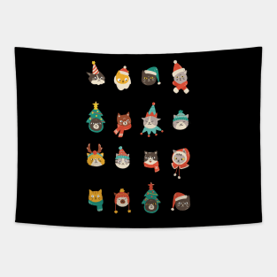 Funny Cats Christmas Tapestry