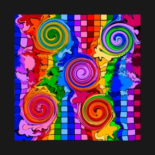 Rainbow Abstract Art by Orchid 4 T-Shirt