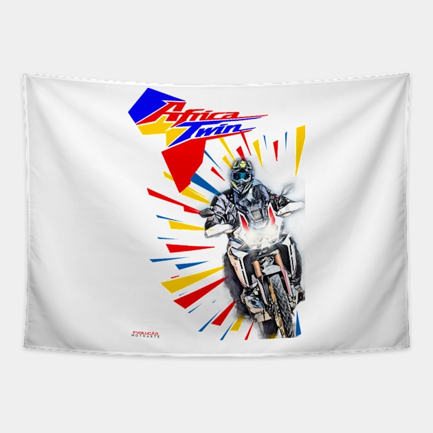 Big Trail Africa Twin Tapestry by EvolutionMotoarte