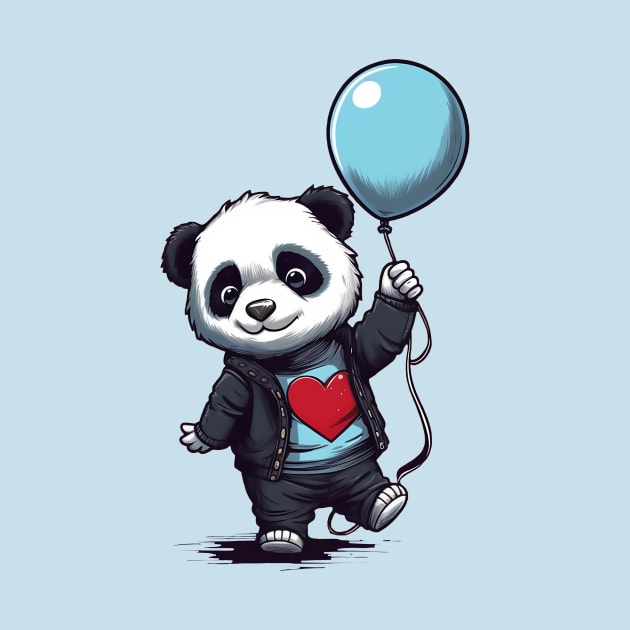 Little Baby Panda with Balloon by DavidLoblaw