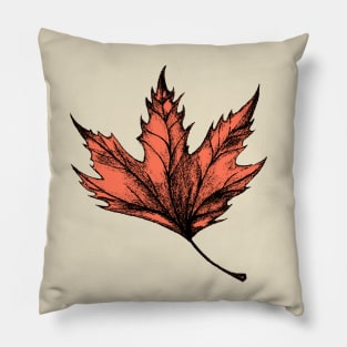 Fall Leaf Drawn Pillow
