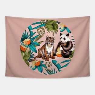 Noodle Jungle Fantasy in Pink Tapestry