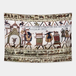 THE BAYEUX TAPESTRY Harold Made an Oath on Holy Relics to Duke William Tapestry