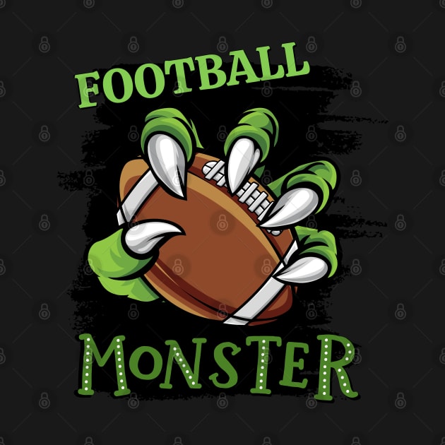 Football monster sport Gift for Football player love Football funny present for kids and adults by BoogieCreates