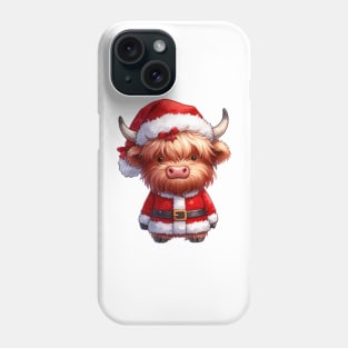 cute christmas highland cow Phone Case