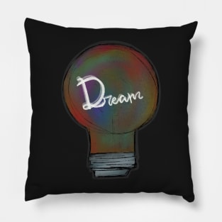 Colorful lamp - dream - black Pillow