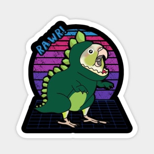 Aesthetic Vaporwave Dinosaur Cinnamon Conure Magnet