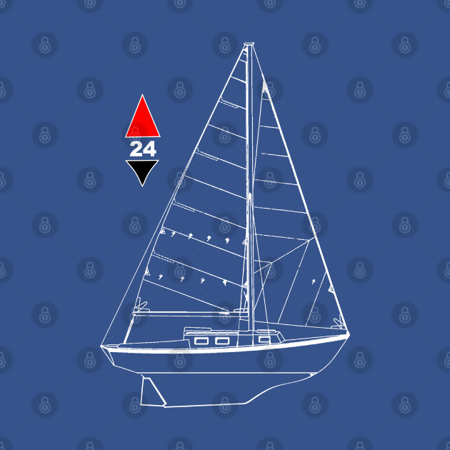 Bristol 24 Sailboat Line Drawing - Sailboat - Phone Case