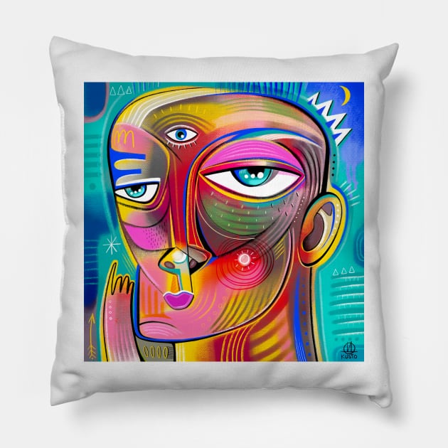Art face Pillow by Daria Kusto