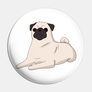 Pug sitting Pin