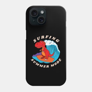 Chibi T-Rex Surfing Summer Mode Phone Case