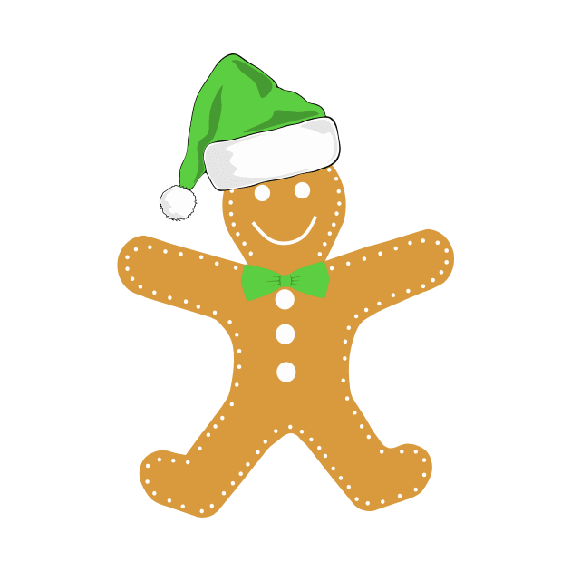 GINGERBREAD Man Christmas Green by SartorisArt1