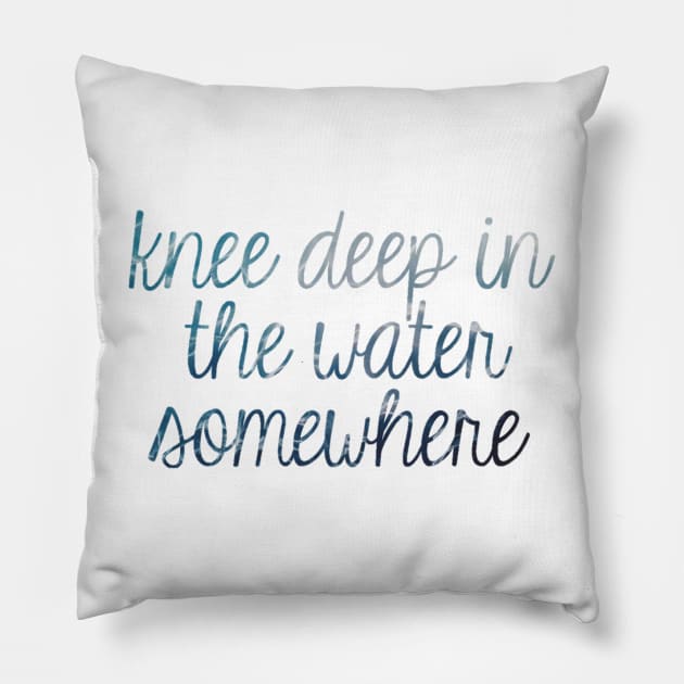 Knee Deep in the Water Waves Pillow by annmariestowe