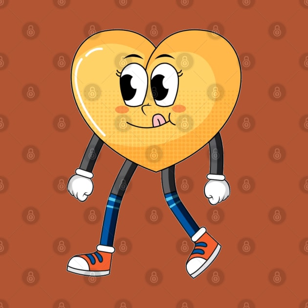 Heart cartoon character by TheDesigNook