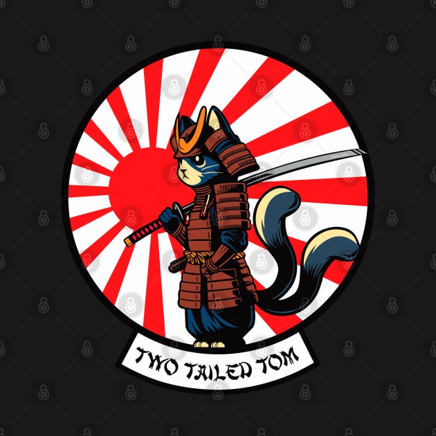 Two Tailed Tom - Samurai Rising  Sun Flag by Two Tailed Tom