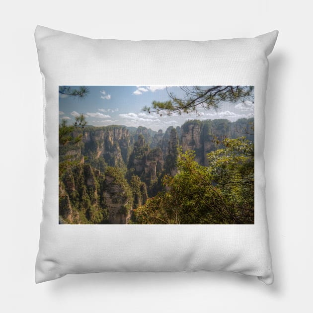 The Beauty of Zhangjiajie Pillow by Michaelm43