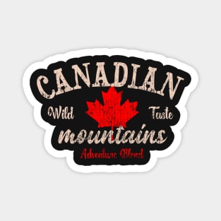 Canadian mountains adventure blend label distressed Magnet