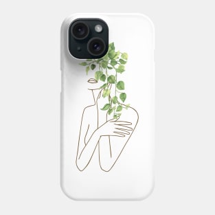 Floral Woman Line Art Phone Case