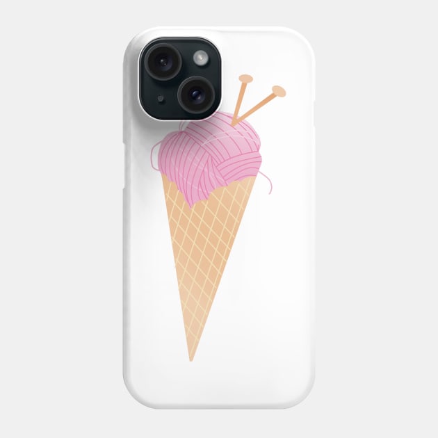 Knitting Ice Cream Cone Phone Case by Vaeya