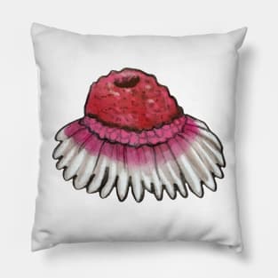 Strawberries & Cream Coneflower Pillow